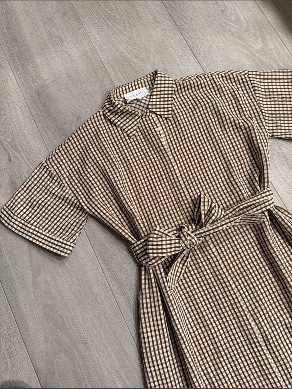 POMANDER PLACE Brown Gingham Seersucker Zacara Dress Tuckernuck - Picture 6 of 7